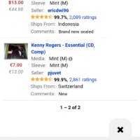 KENNY ROGERS-оригинален диск Има само 2 за продаване в discogs Моя съм го купувал от eBay и ми излез, снимка 5 - CD дискове - 35397207