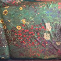 Копринен шал  с репродукция на картина на Gustav Klimt, снимка 4 - Шалове - 37483227