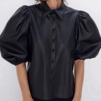 Невероятна кожена дамска риза, снимка 1 - Ризи - 26960506