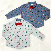 Коледна риза с папионка F&F за бебе 9-12 месеца, снимка 5 - Бебешки блузки - 35010487