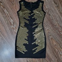 Черна рокля със златни частици S/M-20лв., снимка 1 - Рокли - 40778267
