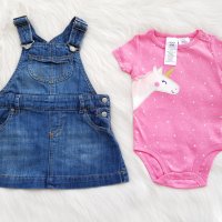 Ново боди Carter*s 6 месеца и дънков сукман H&M 6-9 месеца, снимка 10 - Комплекти за бебе - 29018841