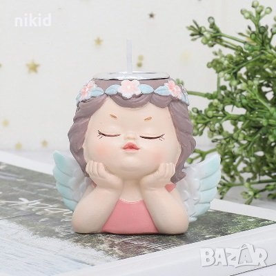 2 вида Ангел пазител Свещник силиконов молд форма калъп за свещ гипс , снимка 1