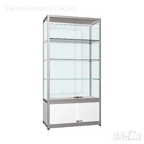 Интериорна, експозиционна витрина от алуминиеви профили, стъкло и ПДЧ, снимка 1