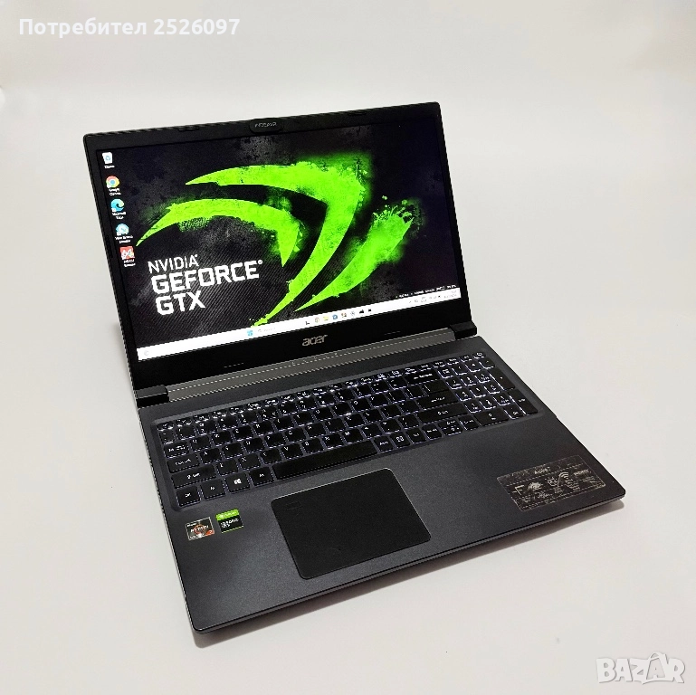 Acer Apsire 7/15,6” IPS/Ryzen 7 5700U/NVIDIA RTX 1650/16GB/512GB, снимка 1