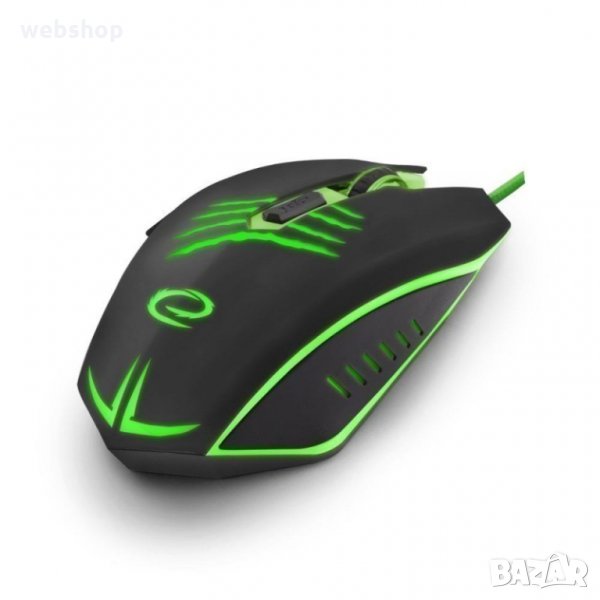 Оптична  USB  Геймърска мишка Scorpio Green Светеща, снимка 1
