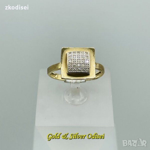 ЗЛАТЕН ПРЪСТЕН 2,97ГР. РАЗМЕР:56 14КР. ПРОБА:585 МОДЕЛ:364-3, снимка 1