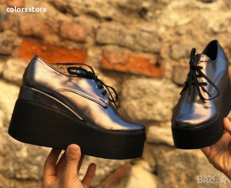 Обувки на платформа - бронз кожа - 120K, снимка 1