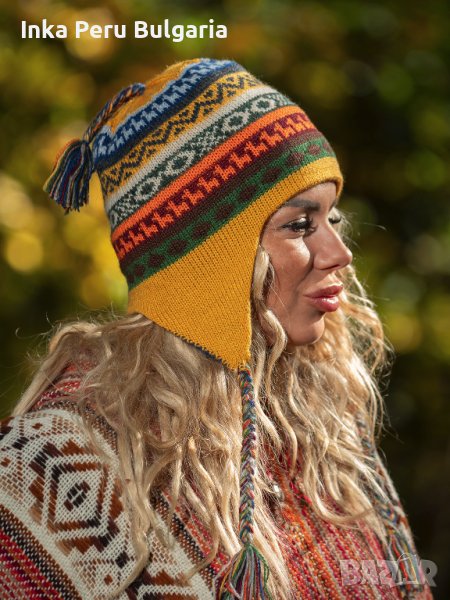 Автентична двулицева перуанска шапка Chullo различни цветове, снимка 1