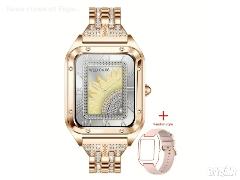 Смарт часовник I98 Bluetooth Call Health Monitor Steel Gold Silicone, снимка 1