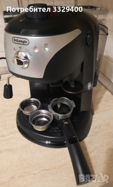 DeLonghi EC221.B-еспресо машина с крема диск, снимка 1