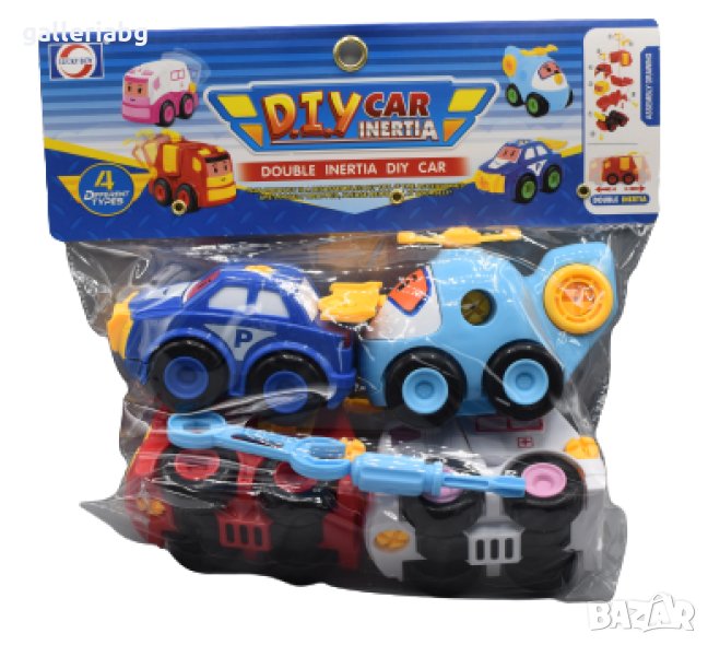 Цветни детски колички по 4броя в пликче, снимка 1