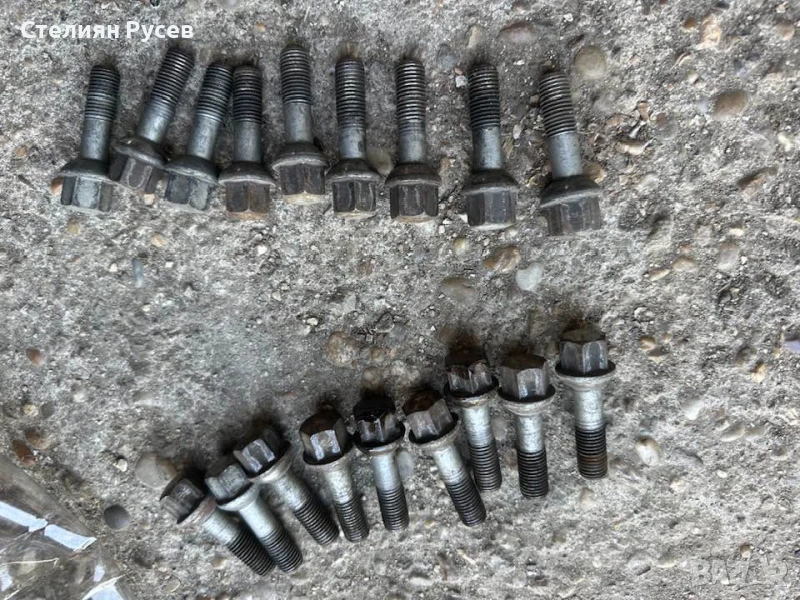 0208 21бр дълги болтове за джанти демонтирани от mercedes w203 C class -30 лв обшо за всички   18 бр, снимка 1