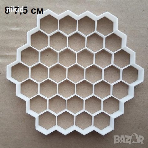 пчелна пита килийки пластмасов резец форма фондан тесто бисквитки, снимка 1