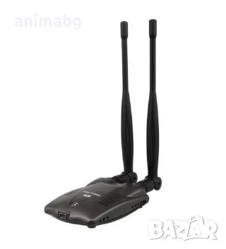 ANIMABG Мощен wifi адаптер 3w 150Mbps 2.4 GHz 802.11 a/b/g/n стандарти за лаптопи Laptop Notebook PC, снимка 1