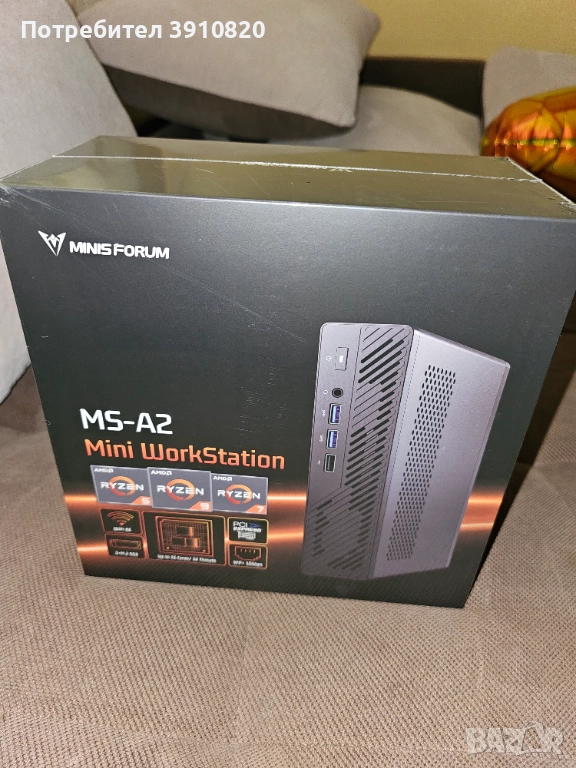 Чисто Нов, Запечатан Mini PC: MINISFORUM MS-A2 с Ryzen™ 9 7945HX, снимка 1