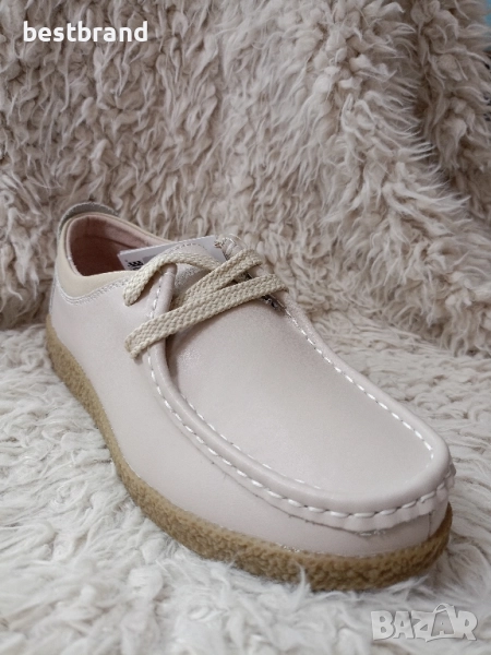 Дамски обувки от естествена кожа с връзки, код 165/55, снимка 1