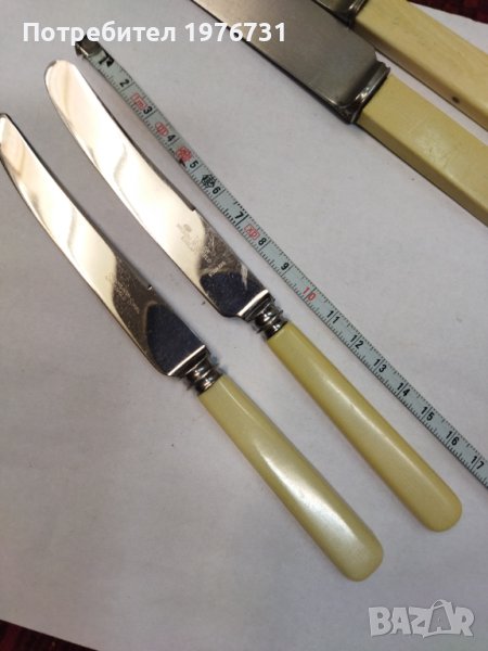 Два стари ножа от прибори за хранене с дръжки от Слонова кост , снимка 1