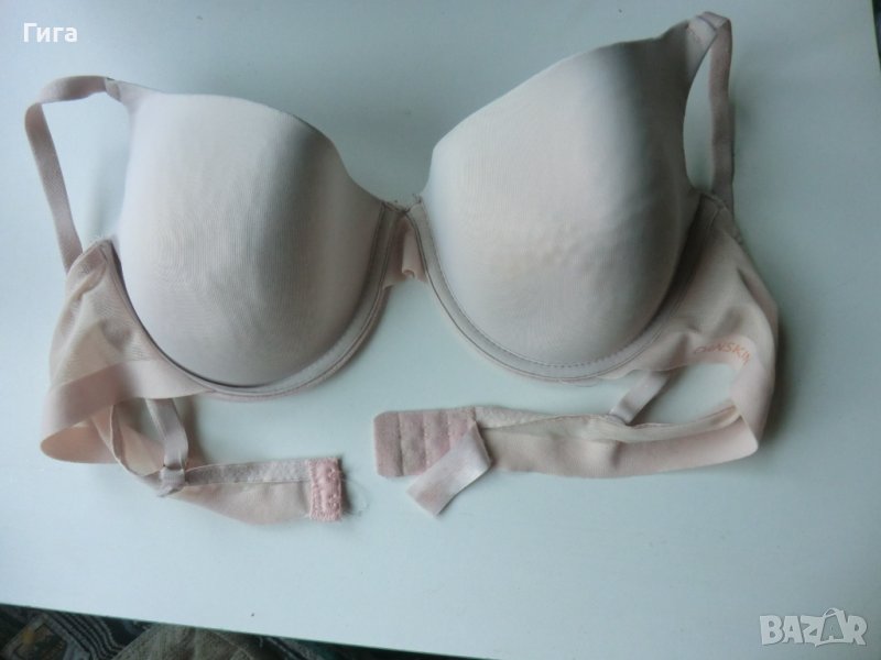 светлобежов сутиен 90С с тюлено коланче, снимка 1