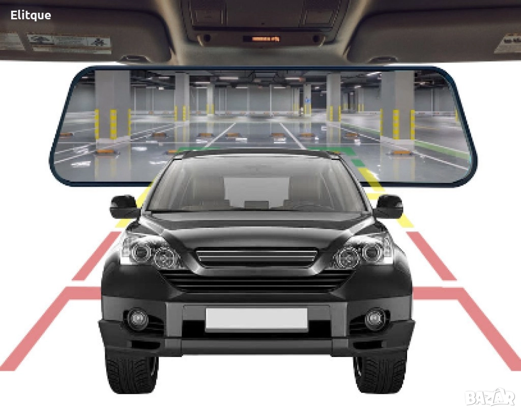 Видеорегистратор в огледало за обратно виждане за автомобил - Интелигентно решение за безопасност и , снимка 1