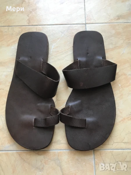 Мъжки кожени чехли, ръчна изработка, снимка 1