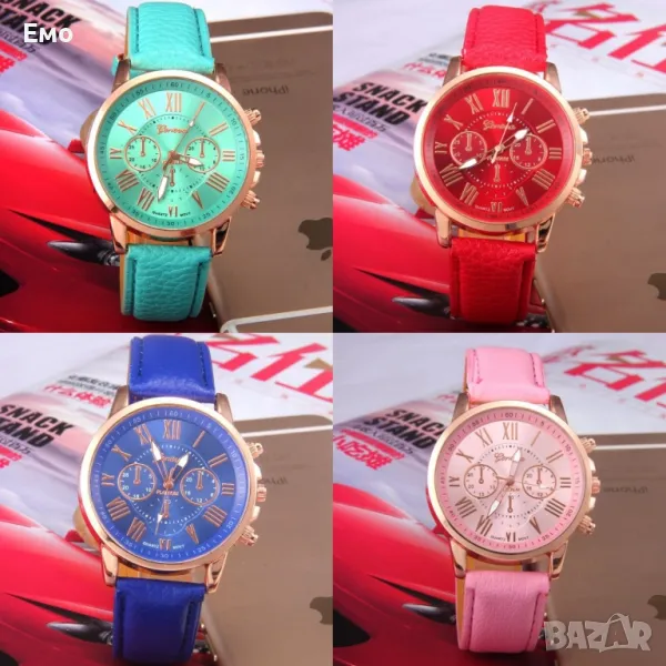 Дамски кварцов часовник с кожена верижка, снимка 1