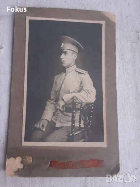 Снимка Царство България Битоля подпоручик Куман Тенев картон, снимка 1