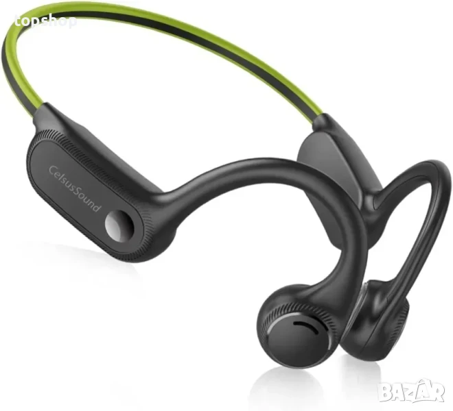 Безжични слушалки с костна проводимост за фитнес и спорт 2 цвата сиво или зелено, снимка 1