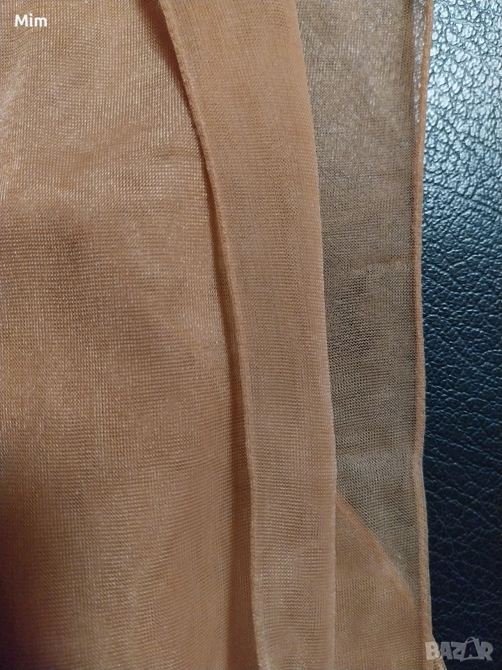 Дамски чорапи  с ръб за жартиери,цвят телесен голям размер , снимка 1