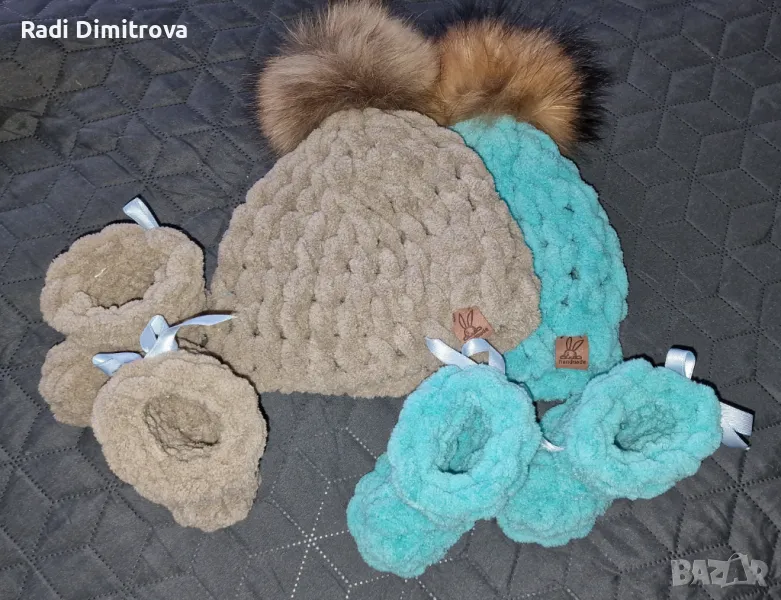 Бебешка шапка и ботушки handmade, снимка 1