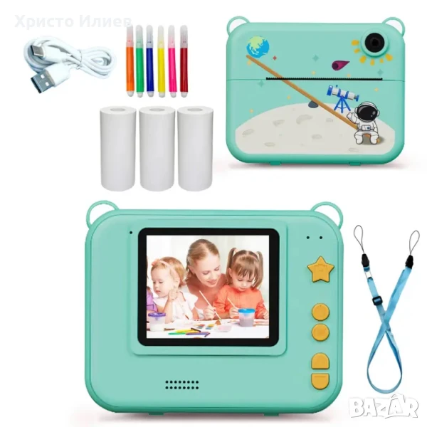 Камера Фотоапарат за моментални снимки с печат принтер моментни снимки, снимка 1