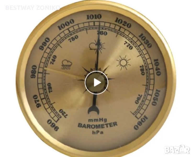 Барометър  винтидж  стил  90х 30 мм , снимка 1