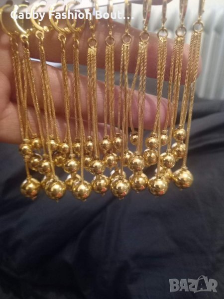 обеци от медицинска стомана с 18к златно покритие , снимка 1