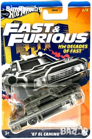 Колекционерска количка Hot Wheels FAST & FURIOUS 67 EL CAMINO, снимка 1