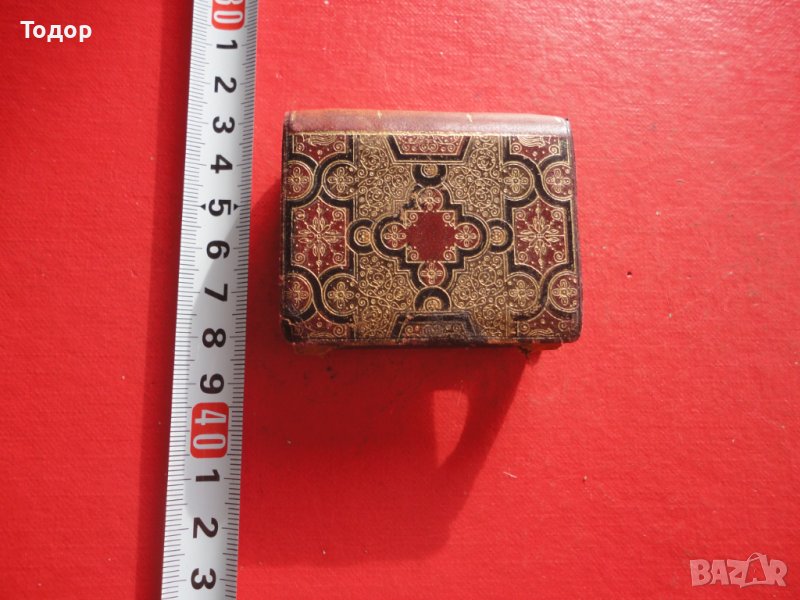 Старинен кожен кибритник държач за кибрит, снимка 1
