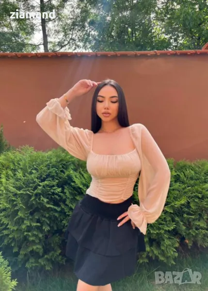  дамска блуза с ефирни ръкави, снимка 1