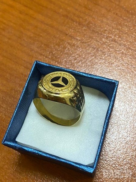 Мъжки златен пръстен мерцедес, снимка 1