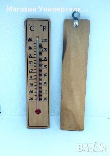 Дървен стаен термометър, снимка 1