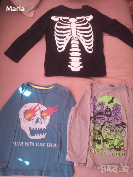 Лот от 3 хелоуински тениски 98-104, снимка 1