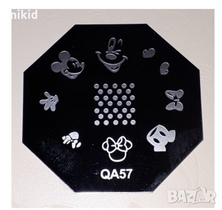 QA 57 Мики и Мини Маус части тяло плочка / щампа шаблон за печат на нокти маникюр, снимка 1