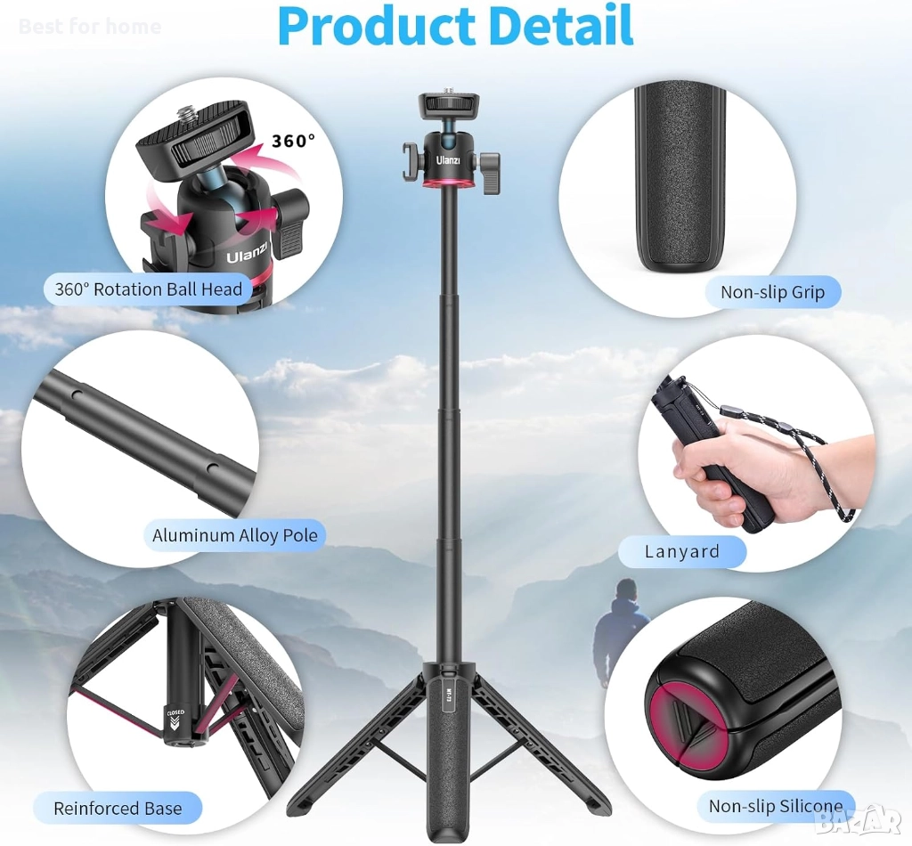 Мини статив (трипод) Ulanzi MT-73 – За камери и телефони, снимка 1