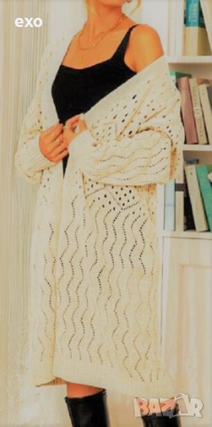 Дълга жилетка, Екрю жилетка, Дамска жилетка, снимка 1