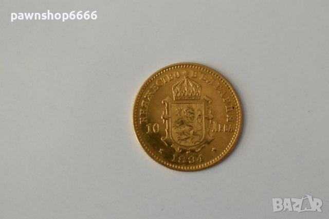 Златна монета 10 лева 1894 голяма буза, снимка 2 - Нумизматика и бонистика - 37893363
