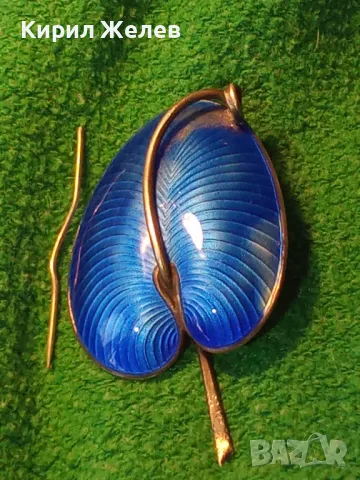 DEL METALL 925 S STERLING NORWAY ВИНТИДЖ ЕМАЙЛИРАНА СРЕБЪРНА БРОШКА СРЕБРО 925 АВТОРСКА СТАРА 49316, снимка 17 - Антикварни и старинни предмети - 48481217