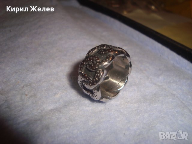 МАСИВНА СТОМАНЕНА ФЕШЪН АРТ ХАЛКА ПРЪСТЕН ОКСИДИРАНА НЕРЪЖДАЕМА БЛАГОРОДНА СТОМАНА 25012, снимка 4 - Пръстени - 37510283