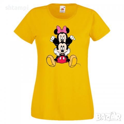 Дамска тениска Mickey & Minnie 3 Мини Маус,Микки Маус.Подарък,Изненада,, снимка 10 - Тениски - 36526206