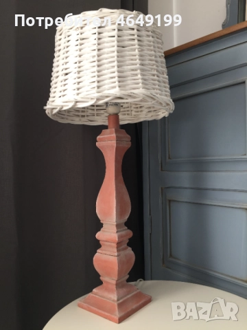 Нощна лампа с ратанов абажур, снимка 5 - Настолни лампи - 52639272