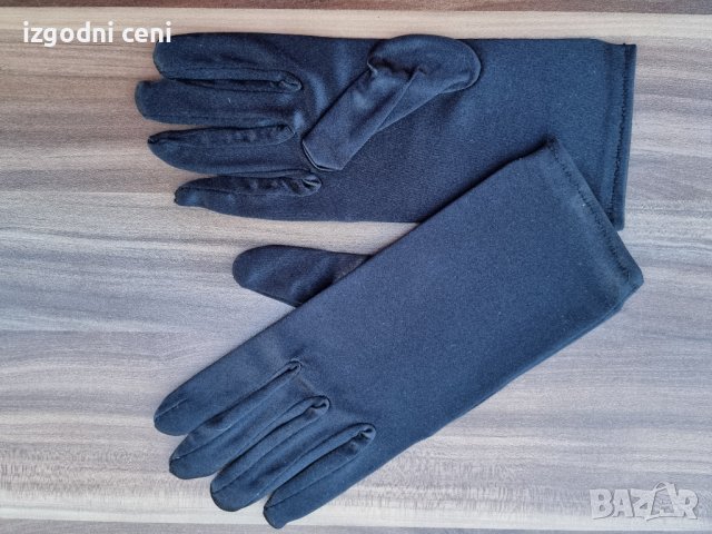 Черни къси сатенени ръкавици , снимка 2 - Ръкавици - 39042244