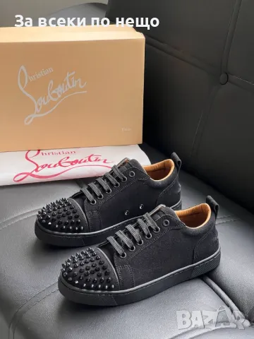 Christian Louboutin Мъжки Велурени Обувки Със Шипове - 2 Налични Цвята Код E255, снимка 2 - Спортно елегантни обувки - 50412702