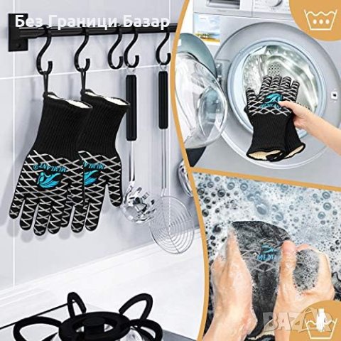 Нов Високотемпературни Грил Ръкавици с Трислойна Защита за скара печене, снимка 4 - Други стоки за дома - 43501671